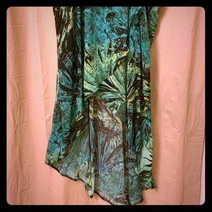 Tropical print hi-lo skirt